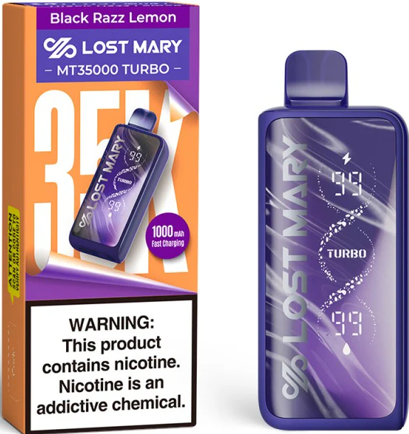 Lost Mary: MT35000 Turbo-Black Razz Lemon